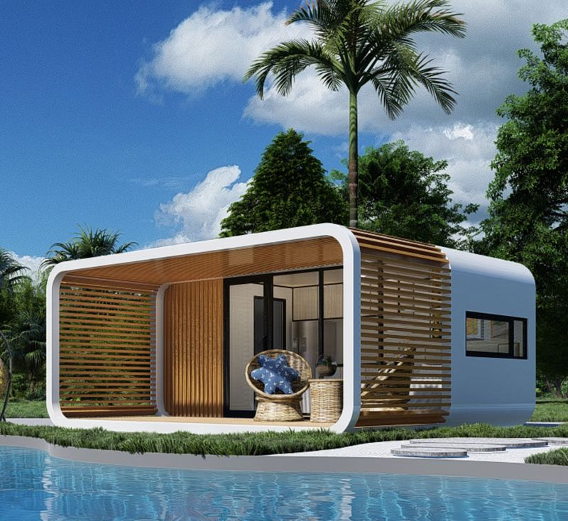 20FT 40FT Modern Luxary Movable Modular Prefab Tiny House Portable Office Pod Prefabricated Apple Cabin Capsule with Smart Control System Bathroom and Kitchen