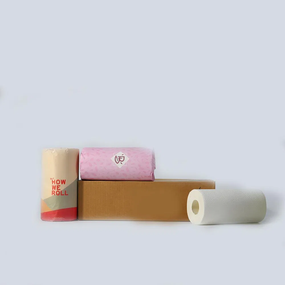 Customized Logo Bamboo Pulp No Flavor Content Kitchen Towel Roll