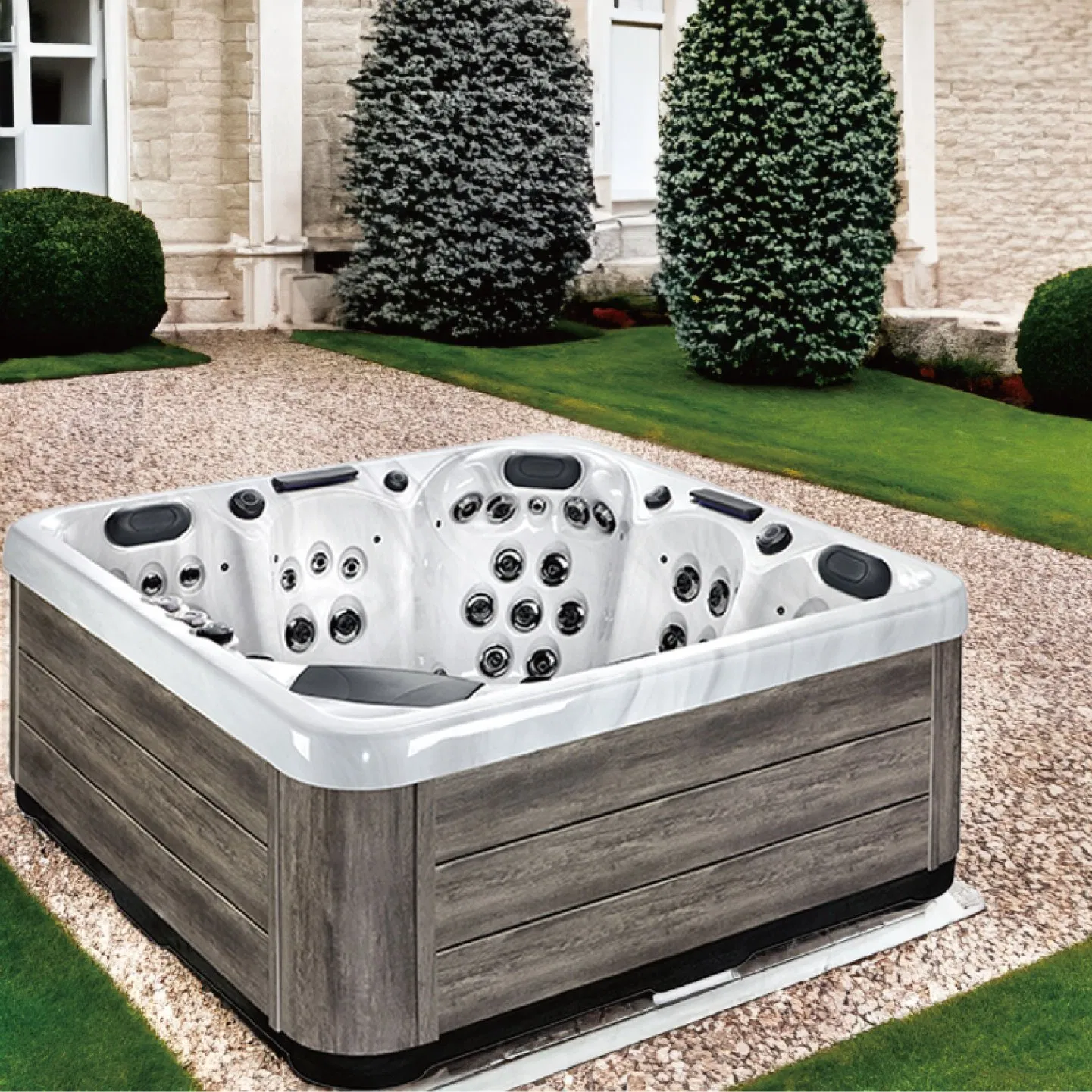 Угловая гидромассажная ванна Sunrans на 5 человек