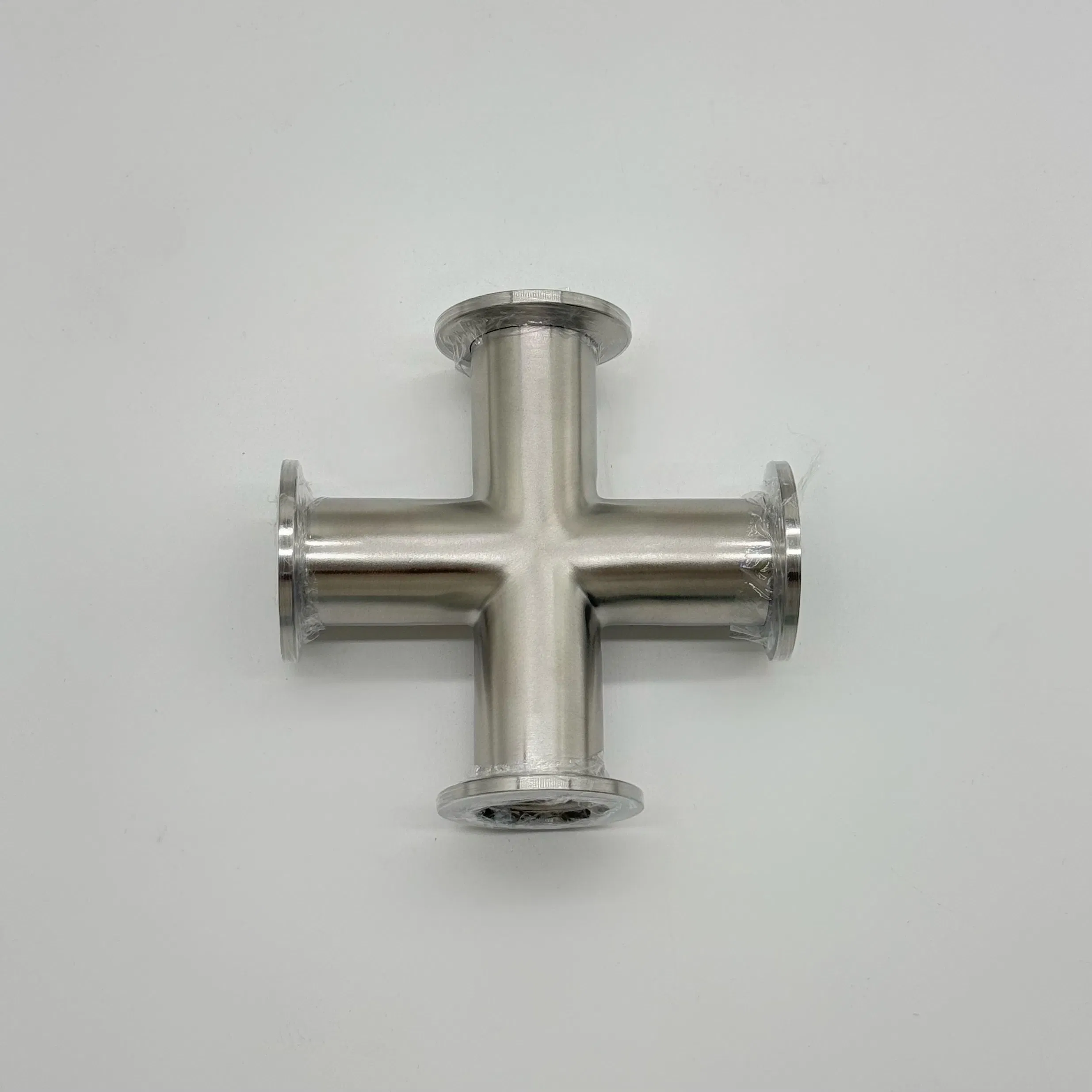 Sanitary Stainless Steel Vacuum Four Way Cross with Tri Clamp Ends