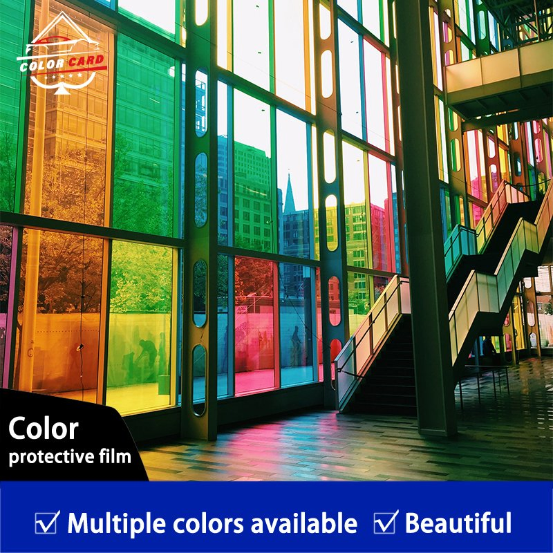 Pink Colored Two-Way Commercial Window Perspective Architectural Film