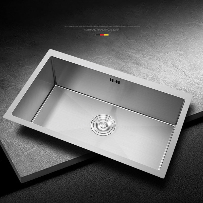 SUS304 Nano Embedded Wash Basin Single Bowl Stainless Steel Undermount Kitchen Handmade Sink