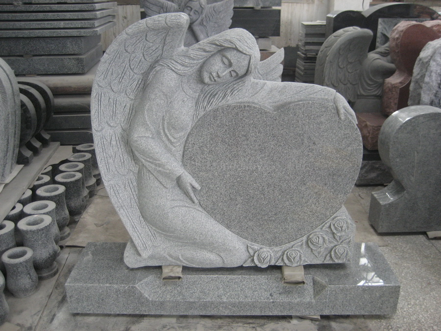 Grave Stone Wholesale Black/White/Grey Granite Cheap Angel/Heart/Butterfly Monuments Headstones Tombstones