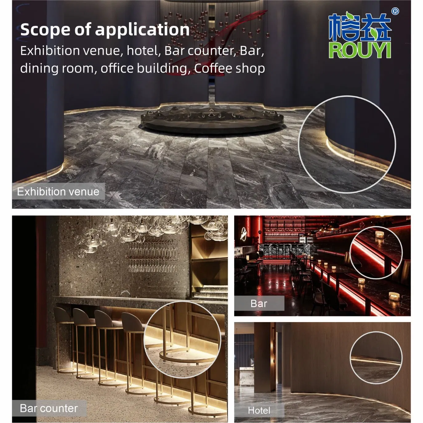 Factory OEM ODM Floor LED Wall Skirting Boards Aluminum Skirting Board Baseboard