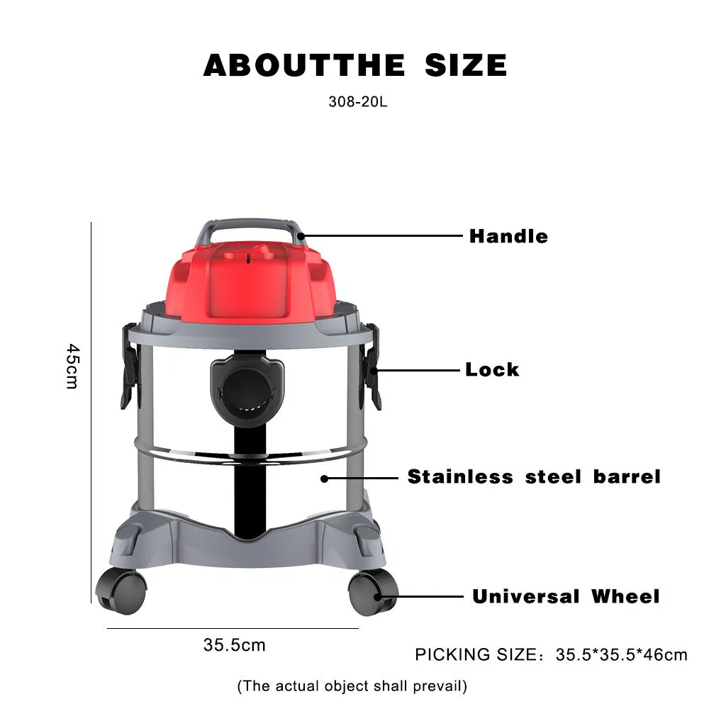 Jienuo 20L/5.2 Gallon Professional Vacuum Cleaner for Carpet Cleaning Machine with Wet and Dry and Blower Function