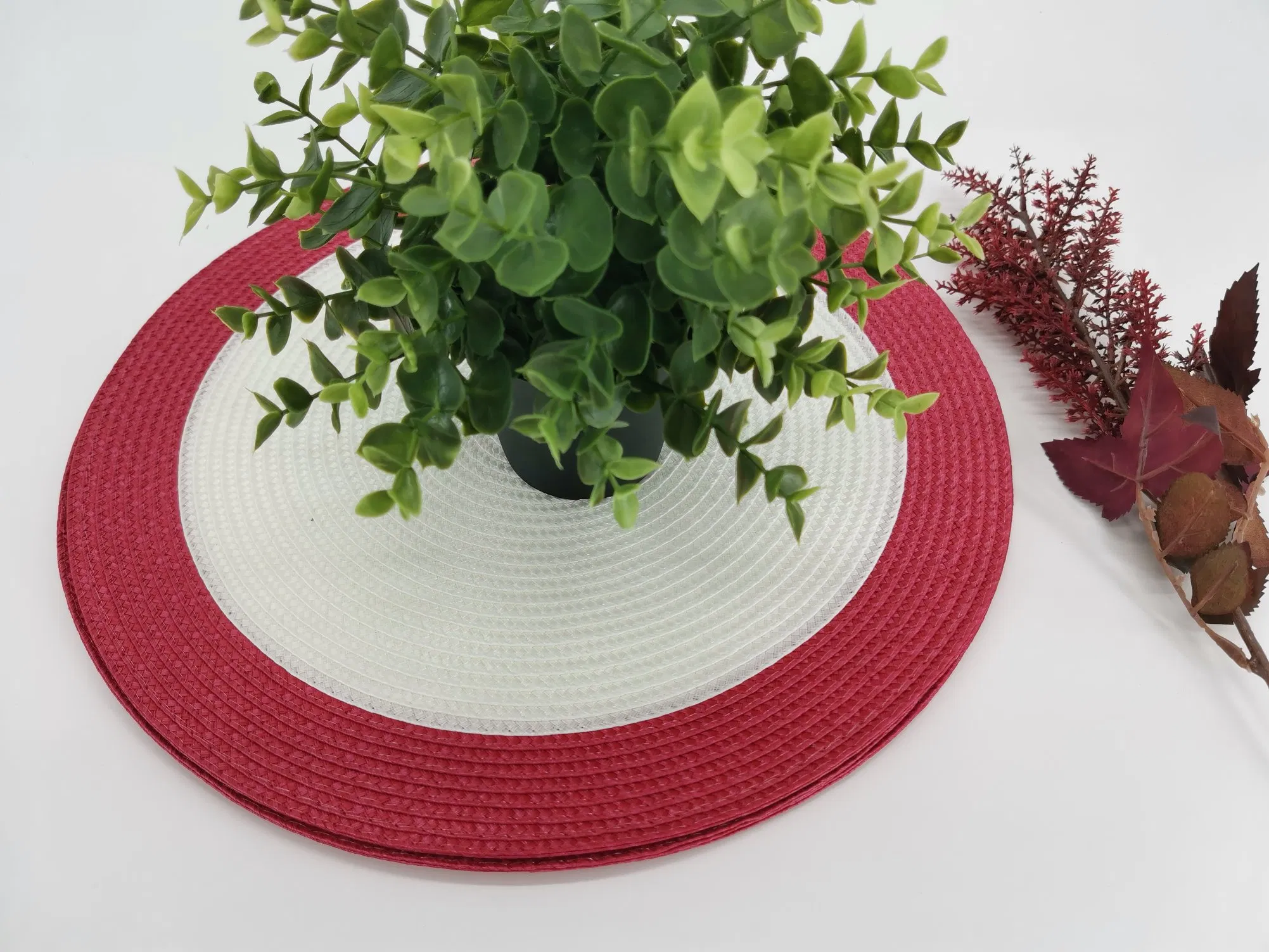 Stylish Solid Color PP Woven Table Placemat for Kitchen