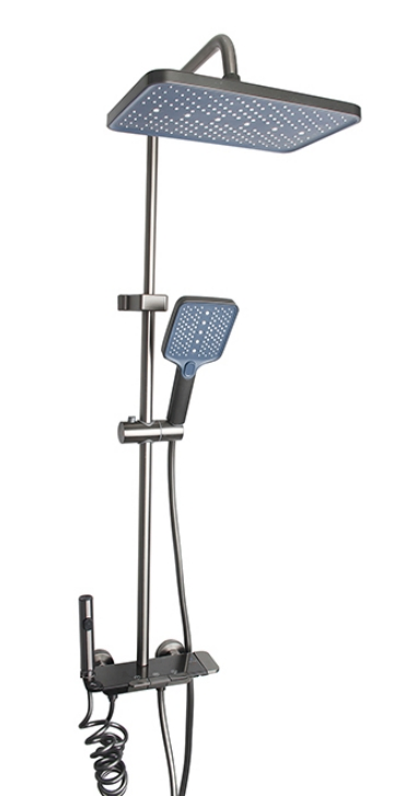 Gun Gray Multi-Functional Shower Head - Top Spray + Handheld Dual-Outlet Combo