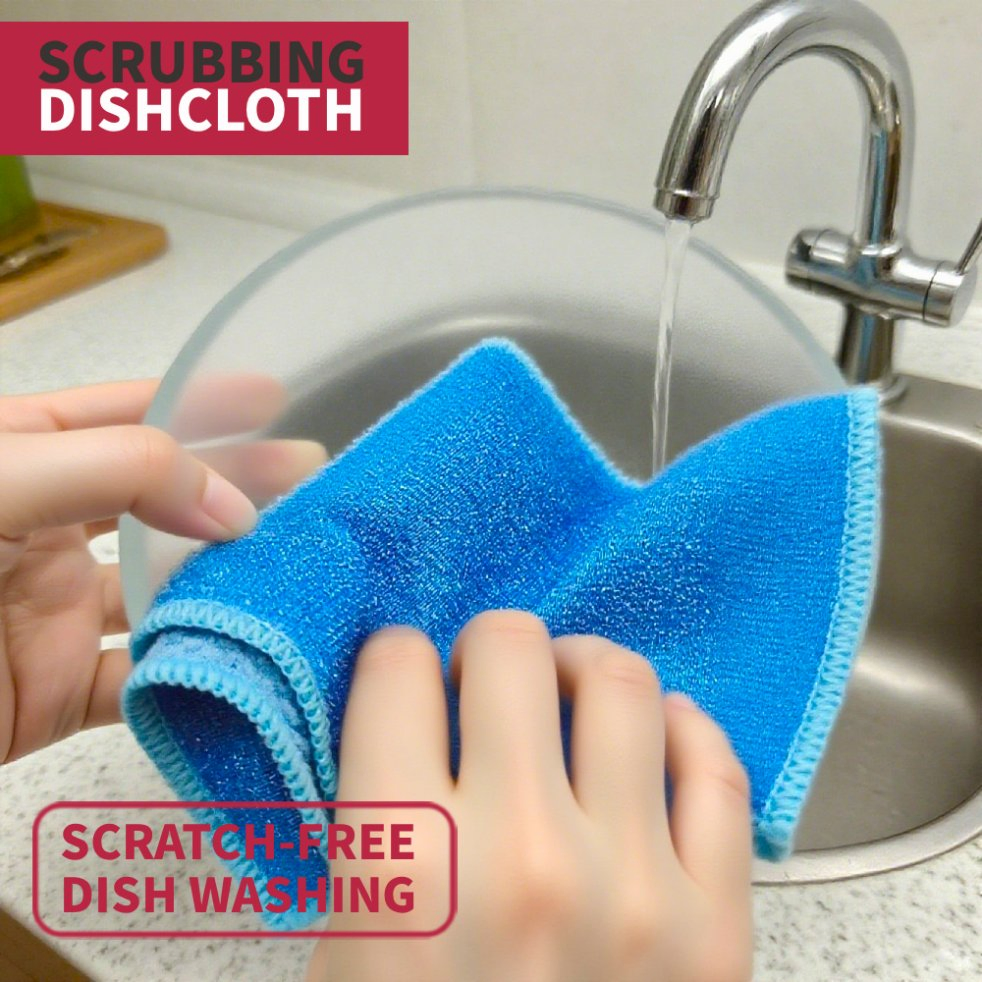 OEM Dish Cloth with Free Sample and Custom Washable Logo Options, 30X30cm, Scrubbing Cloth