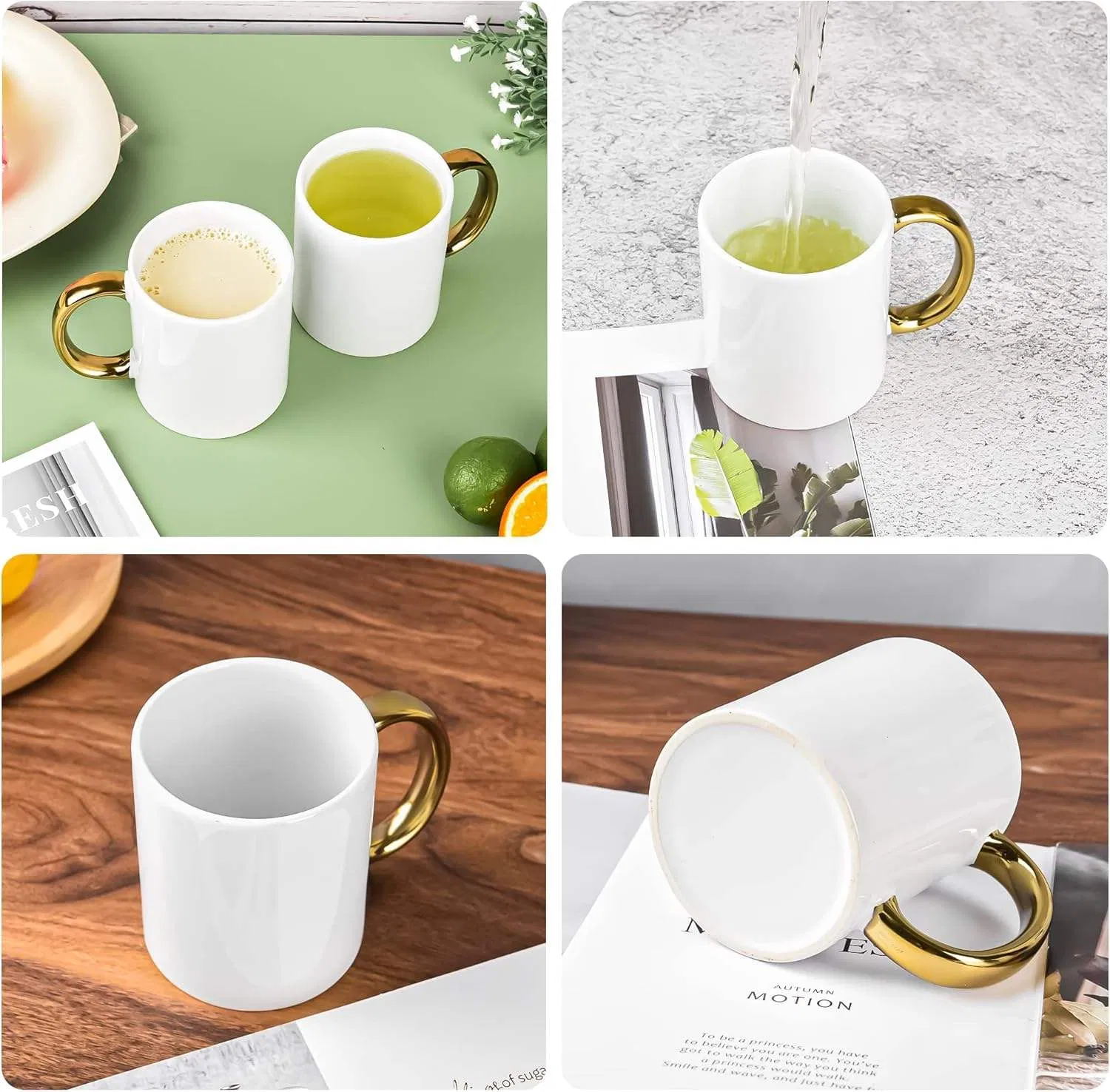 Керамическая кружка 11oz с логотипом, золотое покрытие