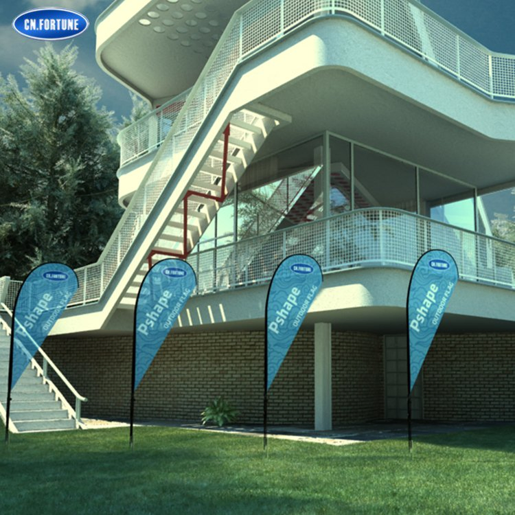 Display Stand Beach Flag Poles Teardrop Flag P Shape Feather Flag