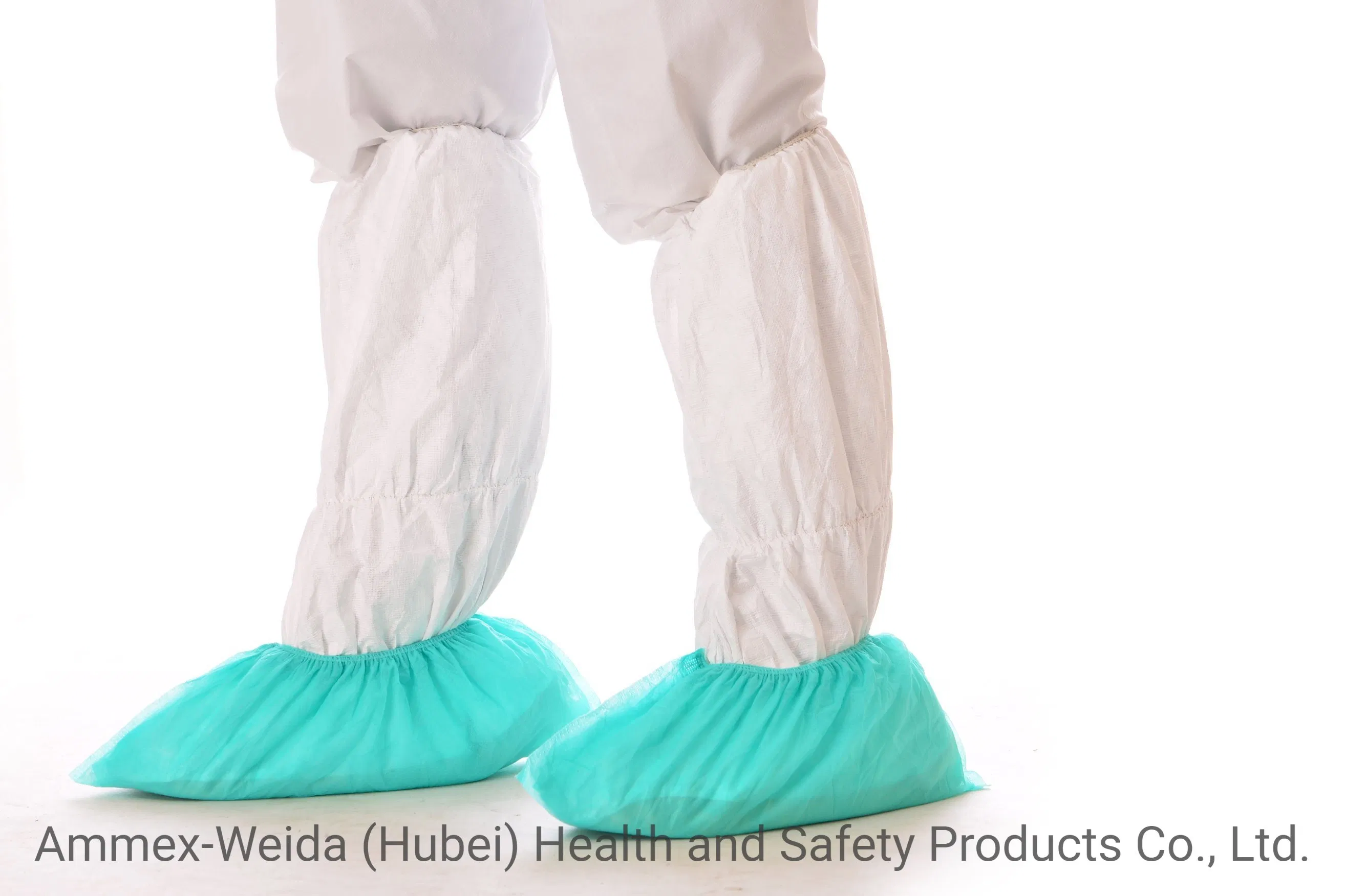 Single Use Waterproof Non-Woven Shoe Cover Non-Toxic and Odorless with Elastic Rubber at Opening for Cleanroom