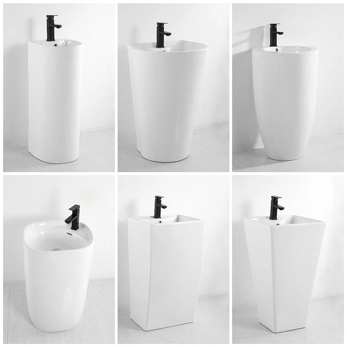 Chaozhou Ceramic Sanitary Wares Washroom Washbasin Modern Hand Wash Pedestal Sink Basin