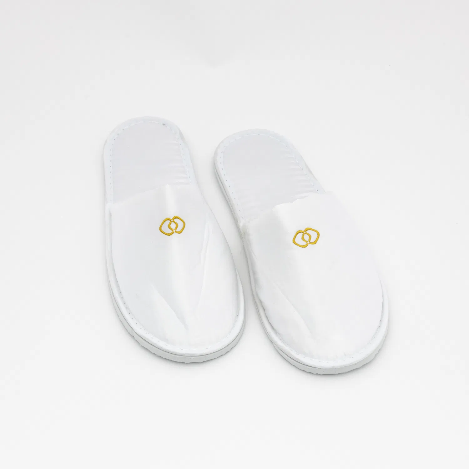Cotton Velour Disposable Customized Hotel Slippers with Embroidered Logo