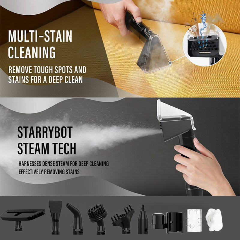 Professional Steam Wet/Dry Vacuum Cleaning Portable Sofa Carpet Cleaner Fabric Washing Upholstery Spill Spot Cleaning Machine