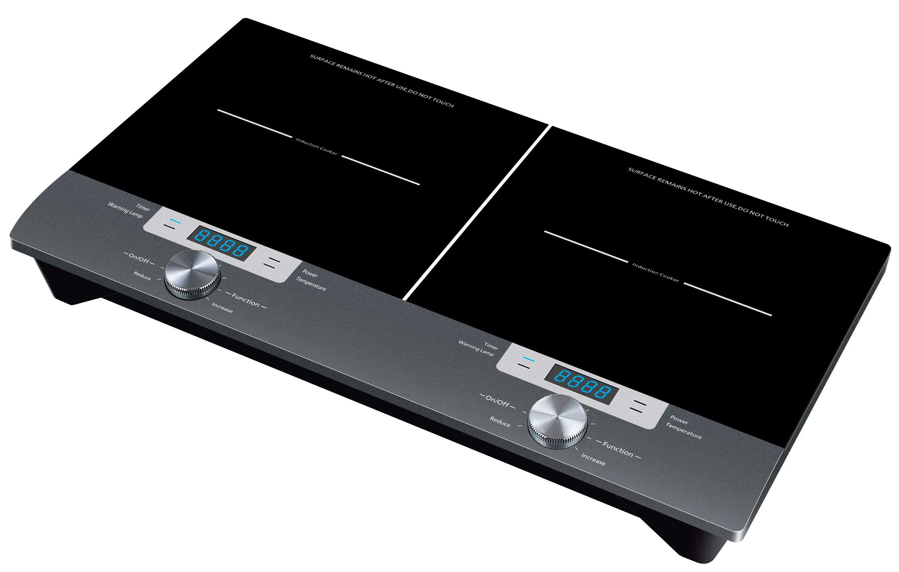Best Double Burner Induction Cooktop with Knob Design Blue LED Display Sensor Touch Control Strong Plastic Body