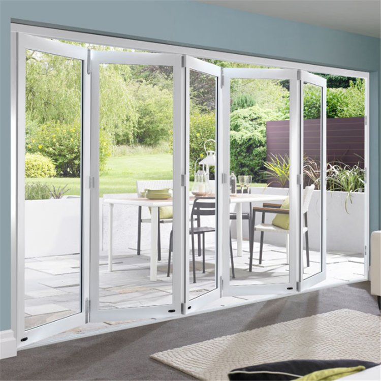 Modern Design Double Glazed Aluminum Folding Glass Door Exterior Patio