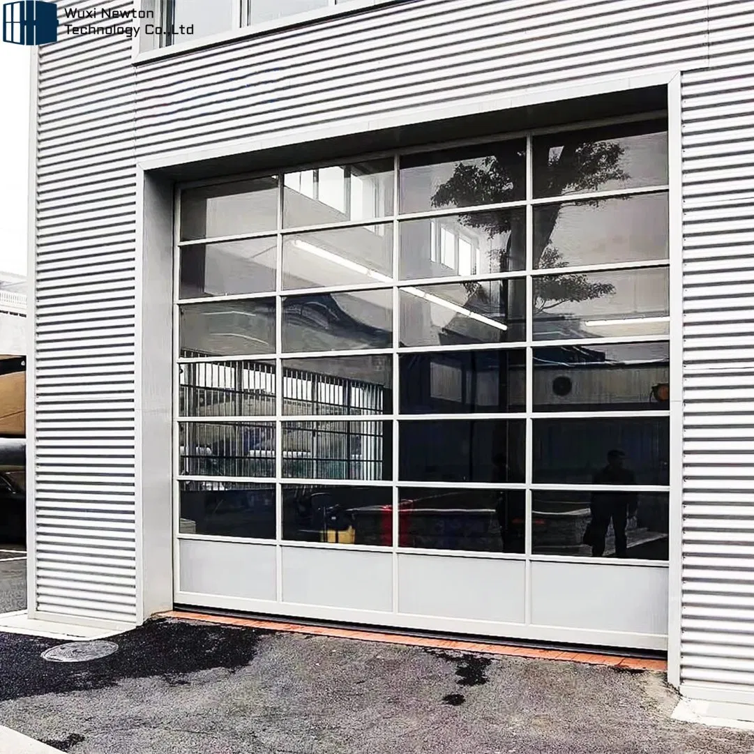 China Manufacture New Black Polycarbonate Aluminum Modern Full View Transparent Plexiglass Glass Garage Door
