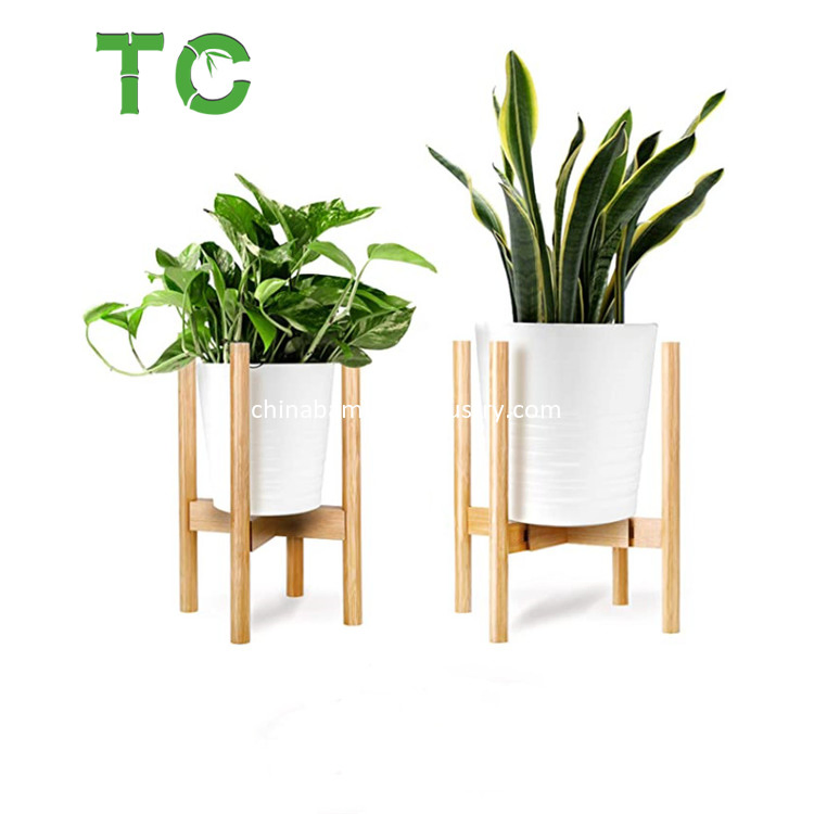 Wholesale Adjustable Wooden Plant Stand Solid Flower Pot Holder Wood Plant Holder