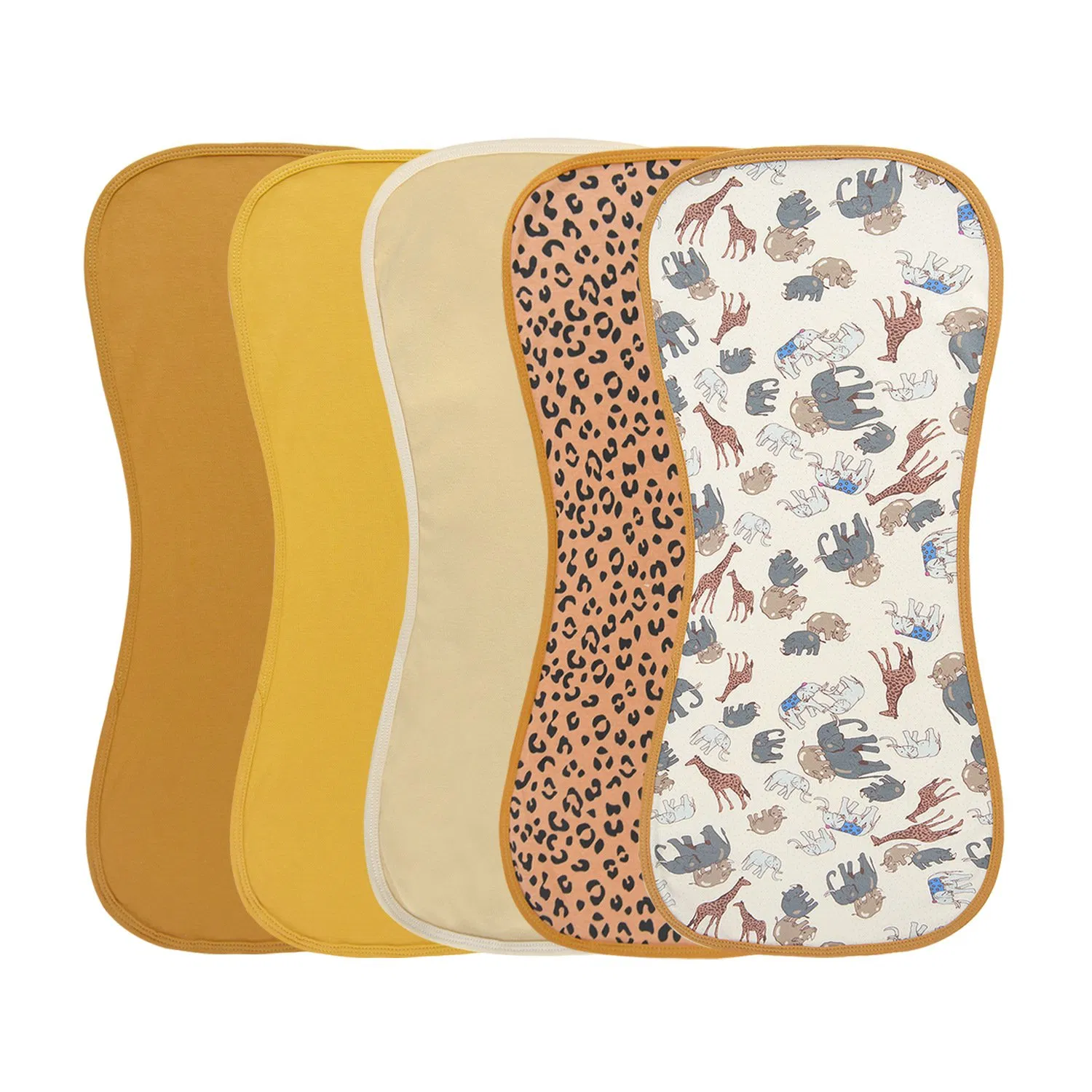 Custom Printed Burp Cloths Set Premium Organic Cotton Muslin for Spit up Protection and Newborn Bib Needs
