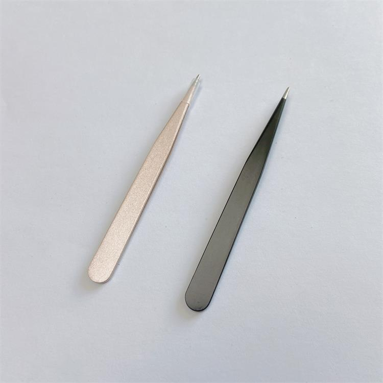 High Quality Makeup Beauty Care Eyelash Tweezers with Comb in Sanding Finish