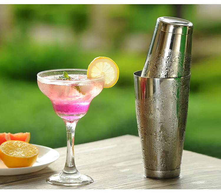 Wholesale Stainless Steel Boston Shaker Tin with Etched Pattern for Bar