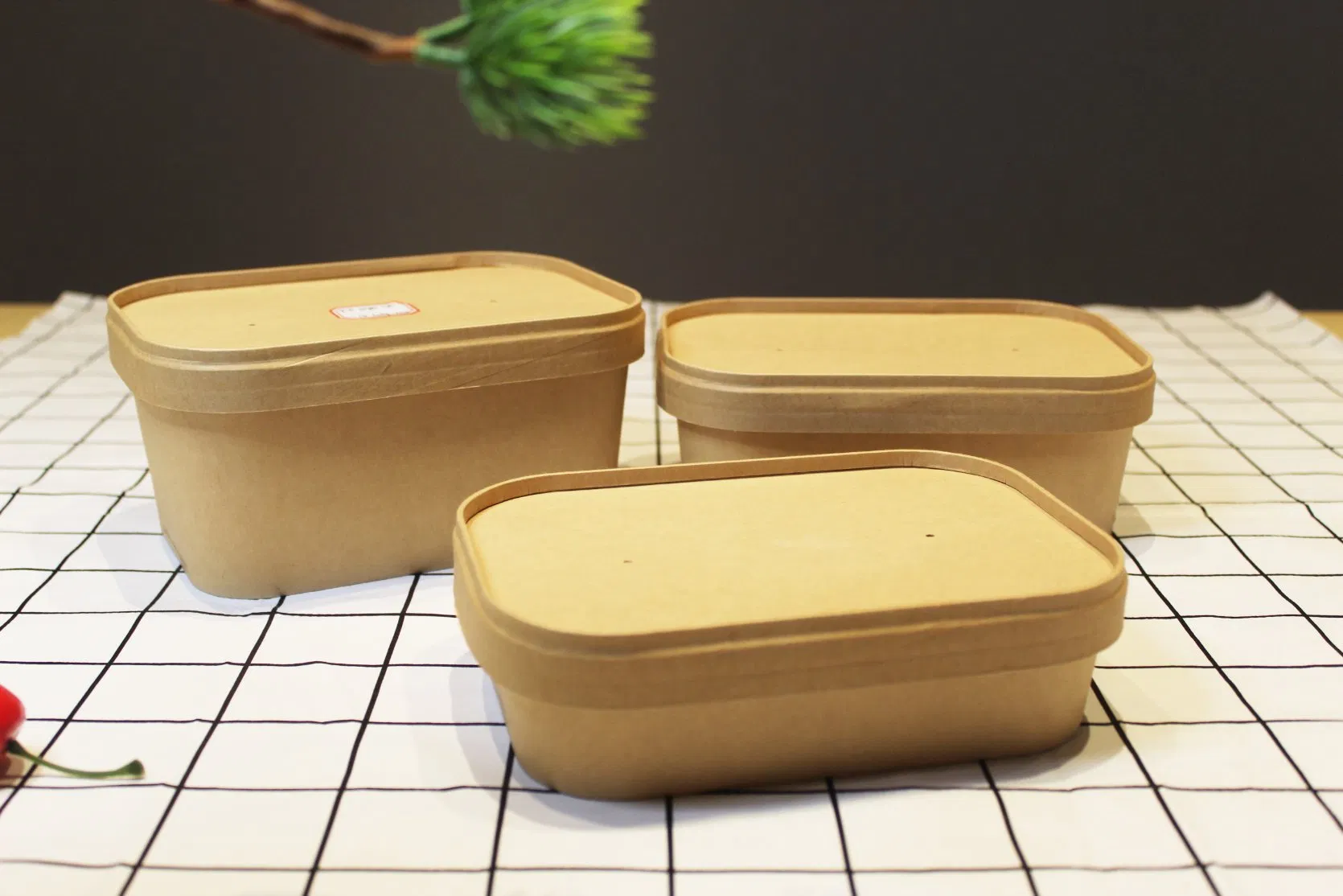 Kraft Super Bowl for Premium Plastic Free Custom Printed Paper Fast Disposable Food Takeaway Box