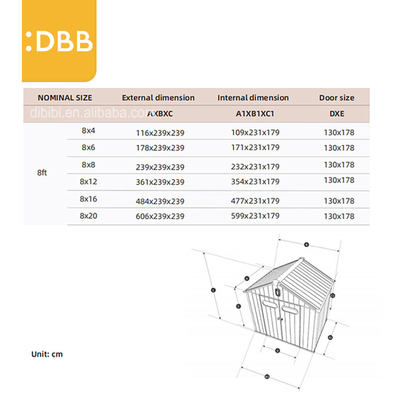 8X10 FT Best Design New Style Prefab Building Plastic Storage Shed Building Kit