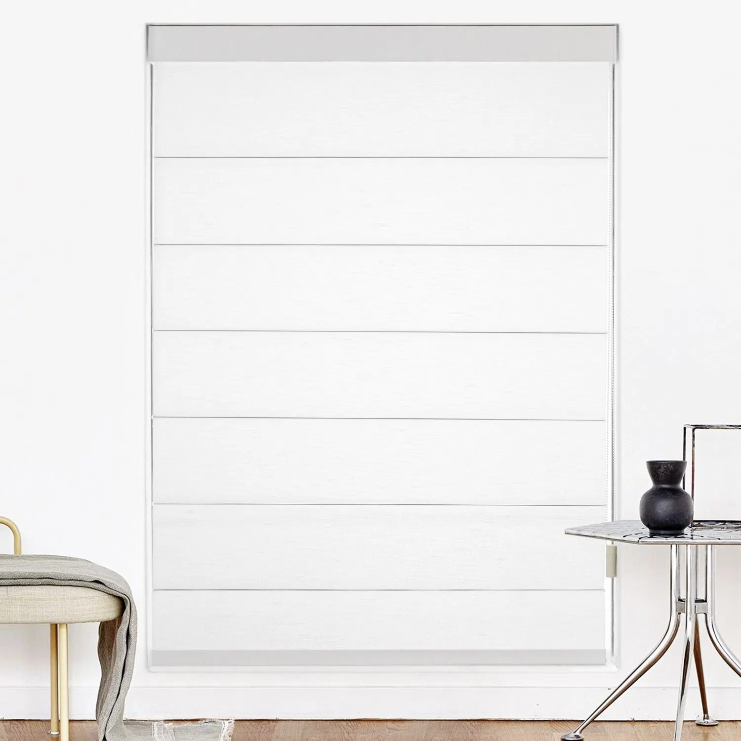 Modern Roman Shades Fabric Roller Tube Blinds Windows Indoor Balcony Bedroom Office Semi-Blackout Manual Control Cordless Shades