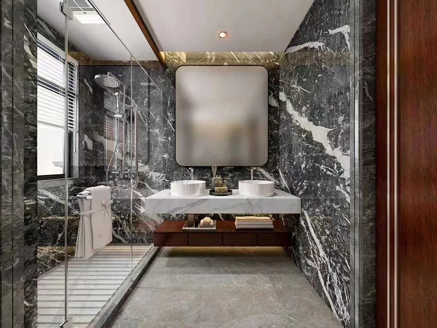 Luxury Napoleon Black Marble with White Veins for Wall/Floor Tile /Stair / Table Top