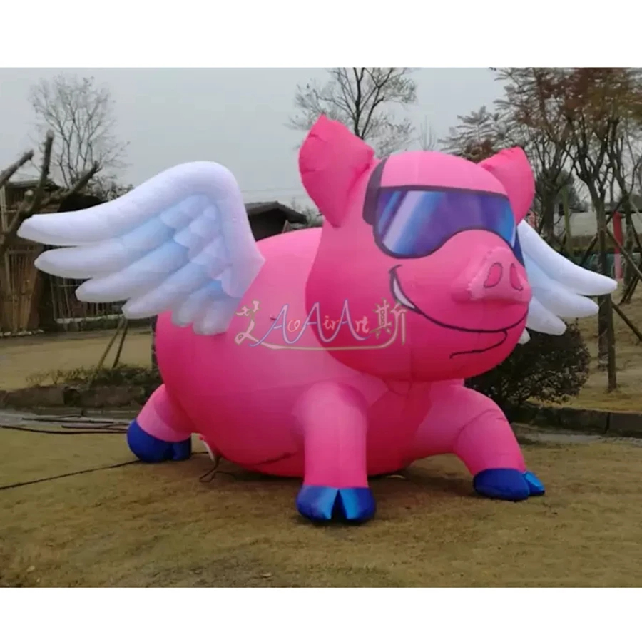Inflatable Animal Inflatable Pink Pig Flying Pig Balloon for Outdoor Events Party Decorations