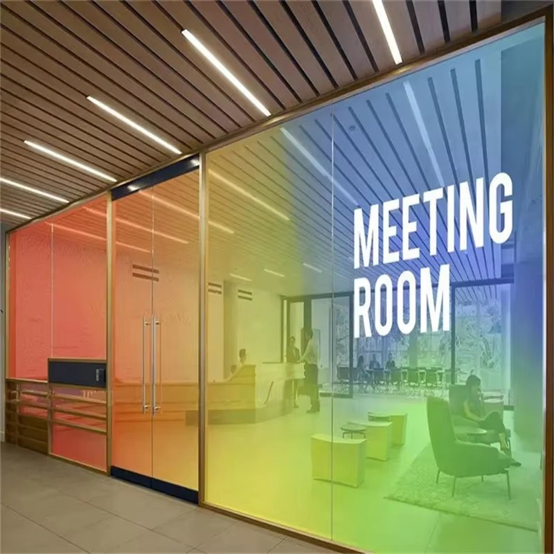 Customized Multi-Color Gradient Laminated Glass Screen Shower Room Sliding Door Guardrail Bathroom Kitchen Living Room