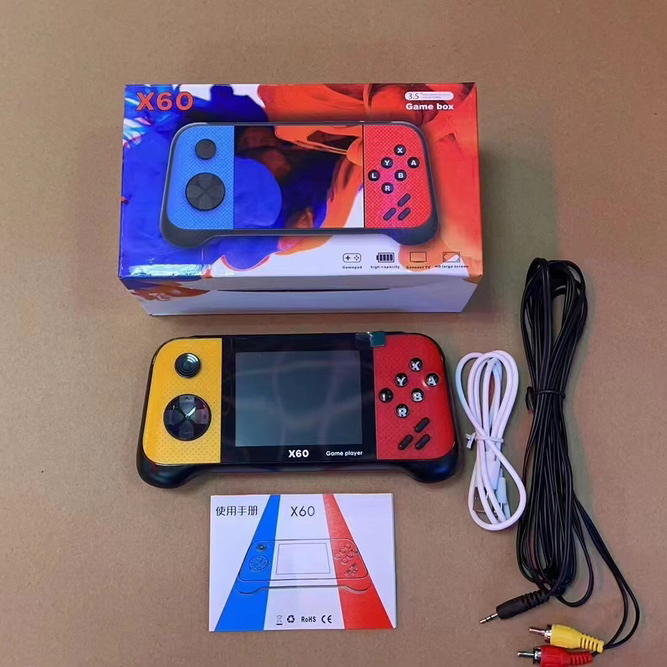 Карманная игровая консоль X60, 3.5 дюйма, для двух игроков