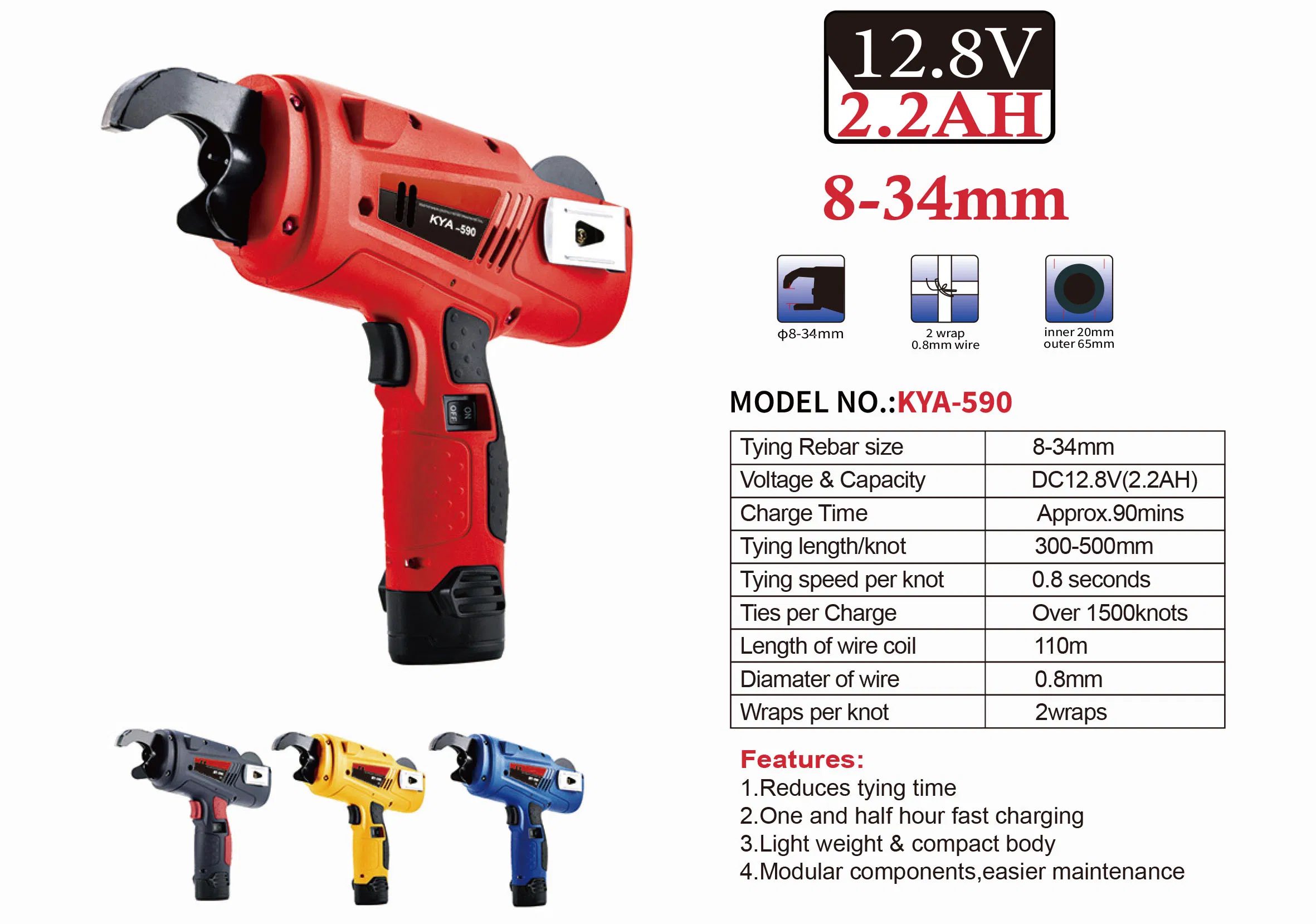 Kya-590 Automatic Construction Rebar Tying Machine
