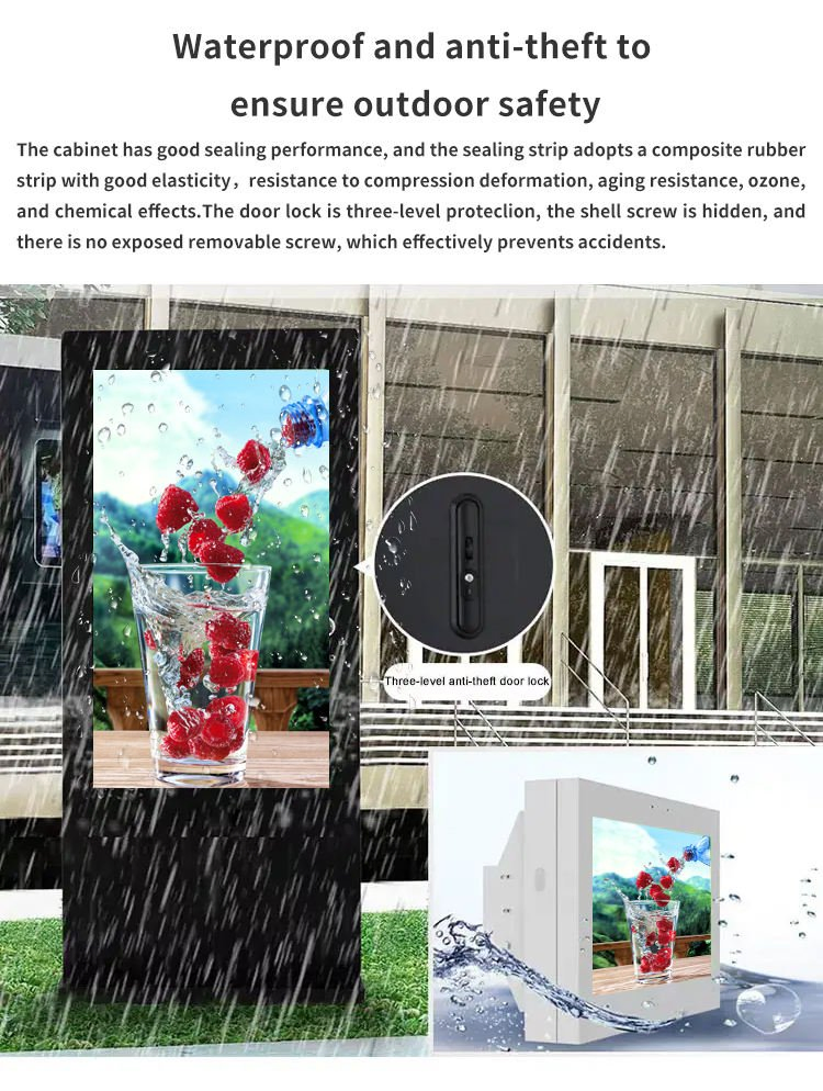 Наружный водонепроницаемый LCD дисплей 43-75 дюймов 4K