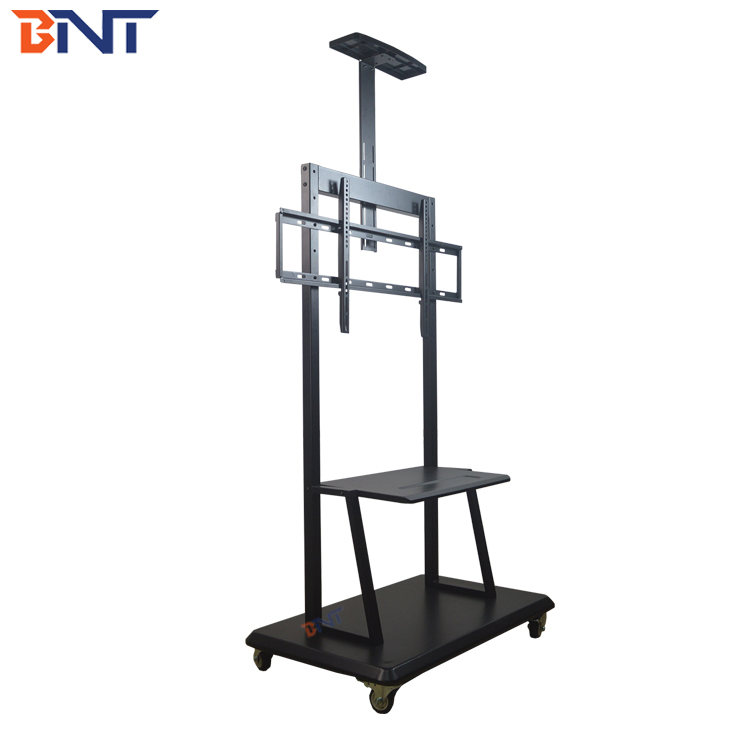 Star Product 60 to 86 Inch Touch TV Mobile Cart with TV Tray Single Screen Mount Floor Stand Mobile TV Cart Bracket