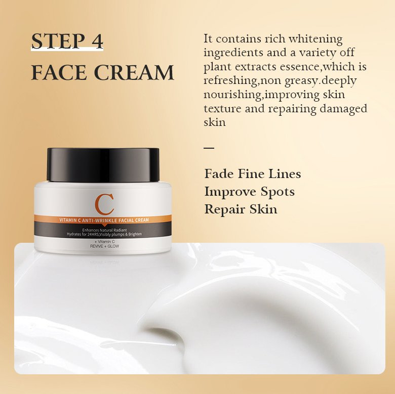 Online Wholesale and Retail Face Whitening Dark Spot Remover Vc Brightening Facial Revitalizing Skincare Kit Vitamin C Skin Care Set for Women