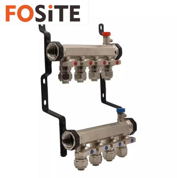 Long Flow Meter Brass Water Manifold with for Underfloor Heating Manifold