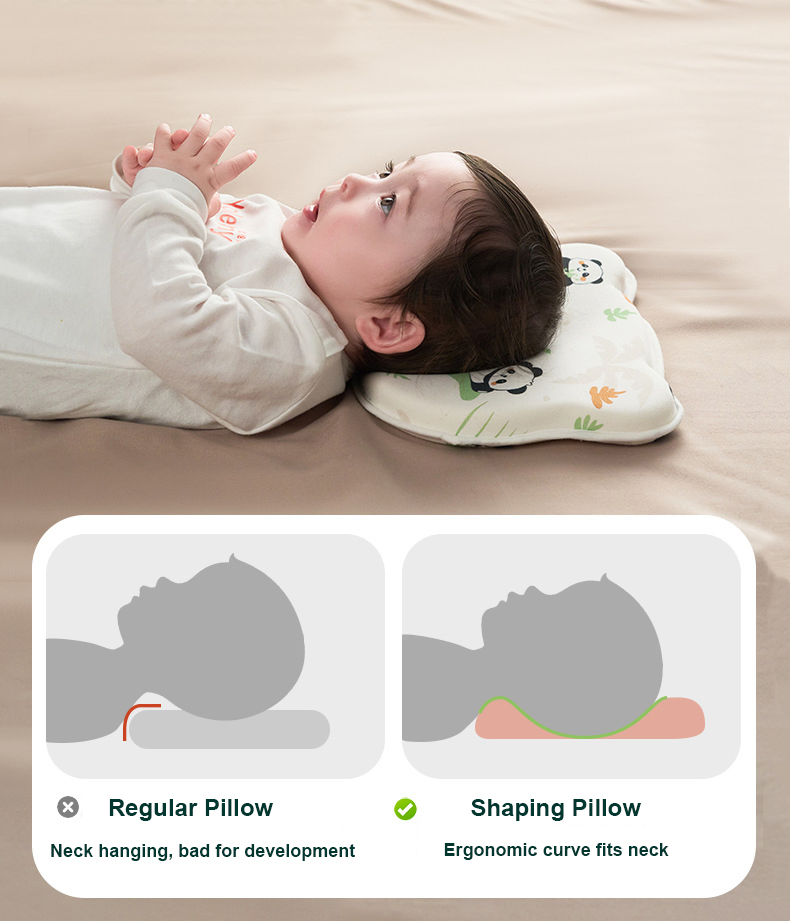 Professional Maker Soft Breathable Baby Pillow for Head 0-6m Plush Neck Care Sleeping Pillow