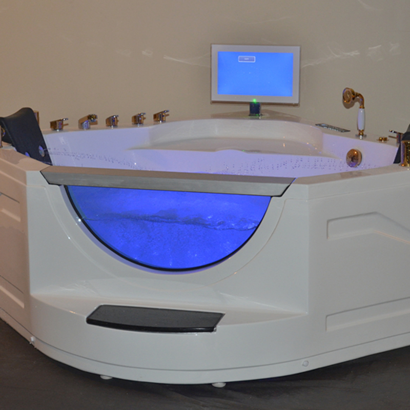 Угловая акриловая ванна с гидромассажем