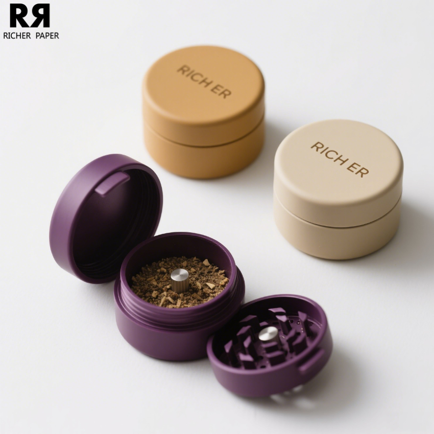 Factory Hot Selling Degradable Grinder 55mm Two-Layer Environmentally Friendly Wheat Straw Grinder Custom Logo Grinder