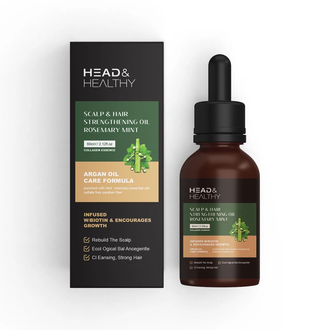 50ml Organic Honey-Rosemary Mint Scalp Oil: Refreshing, Daily & PRO Care