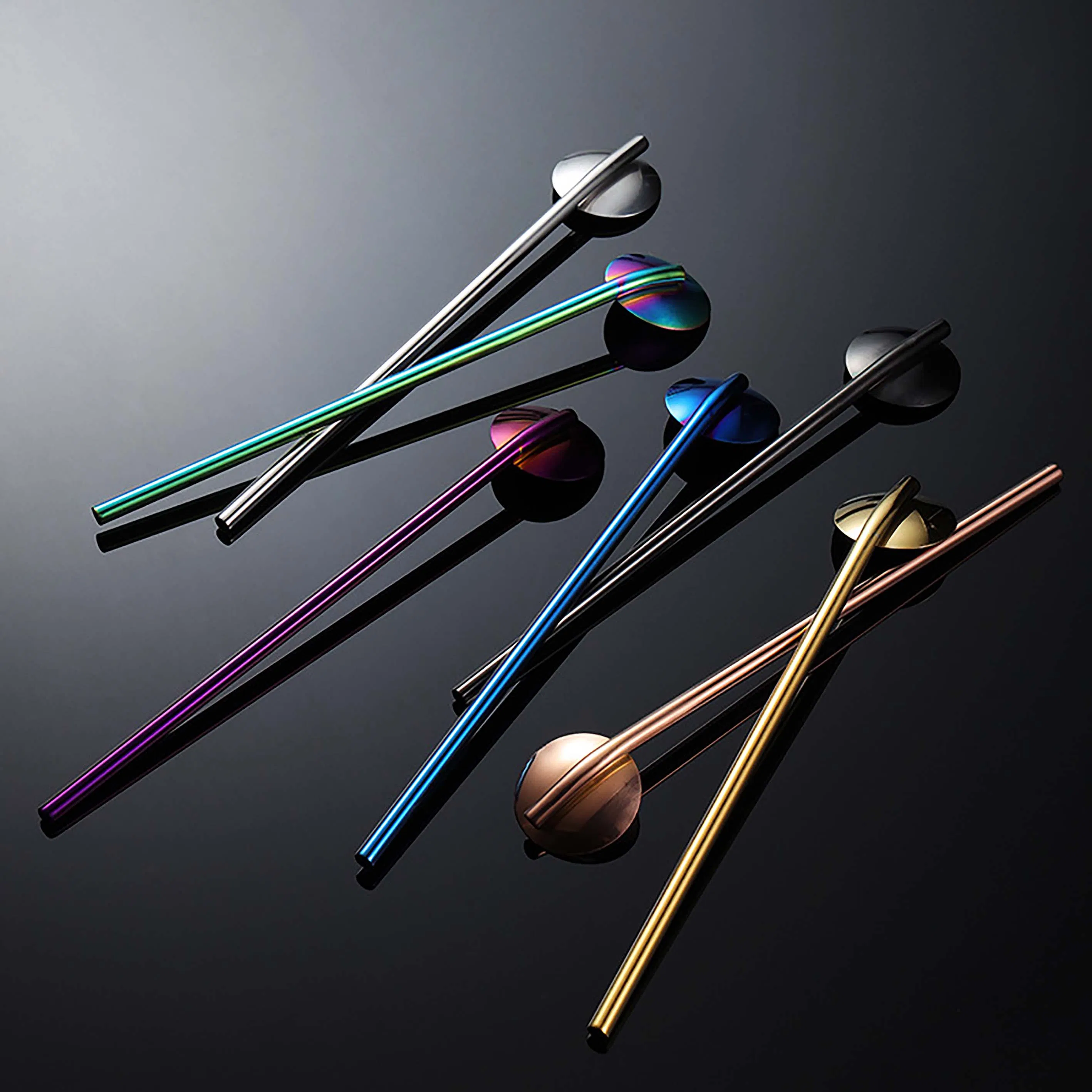 Straw 304 Stainless Steel Filter Spoon