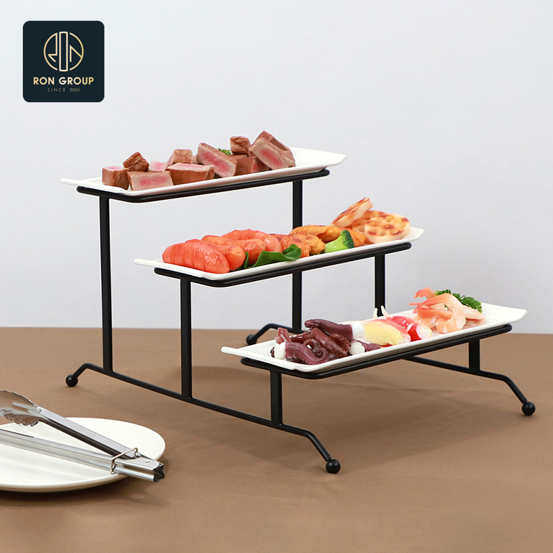 Stylish Multi-Tier Buffet Rack for Elegant Dining Displays