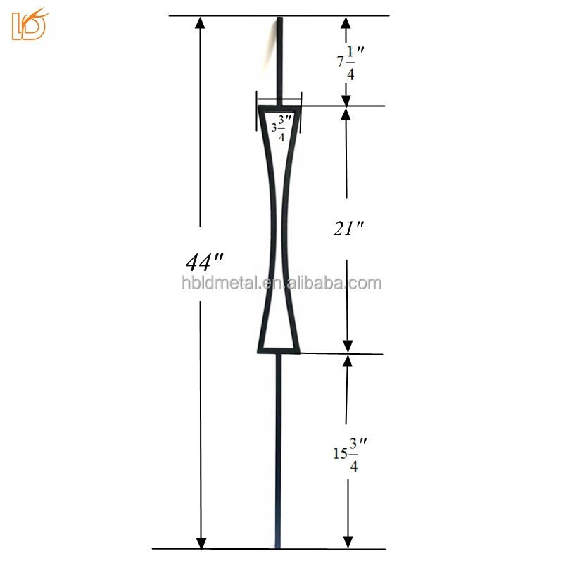 Customized Squatre Durable Stair Balcony Weought Iron Railing Baluster