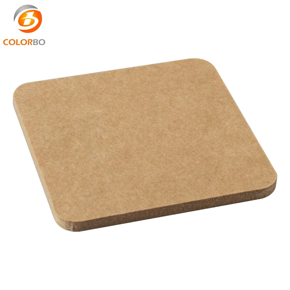 CBB35 Dark Brown Brown Color 9MM Eco-friendly PET Acoustic Wall Felt Wool Panel