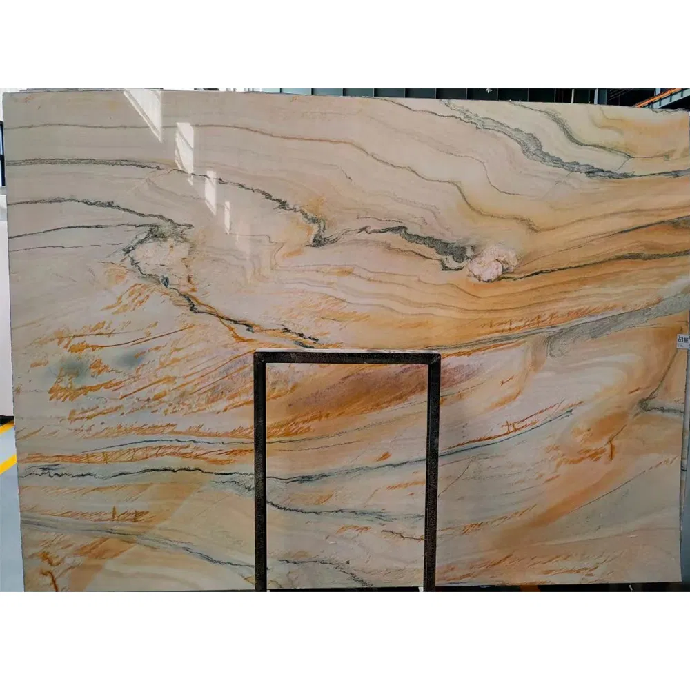 Natural Brazil Giallo Macaubas Purple Yellow Luxury Quartzite Stone for Background, Slabs