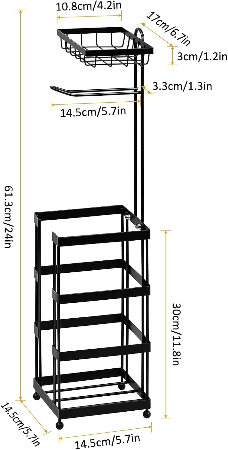 Toilet Paper Holder Stand for 8 Extra Rolls Freestanding Wbb30265