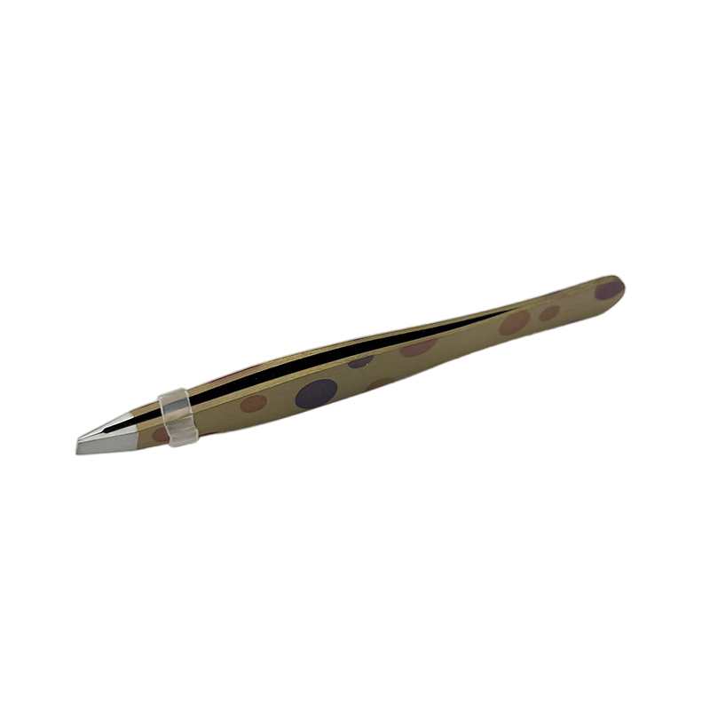 Colored Fashionable Beauty Tool Stainless Steel Flat Eyebrow Tweezer for Eyelash Grafting