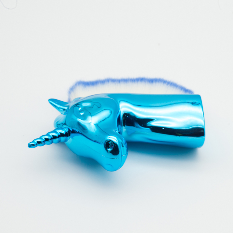 Accept Custom Guyo Nylon Nail Clean Brush with Blue Unicorn Shape Handle