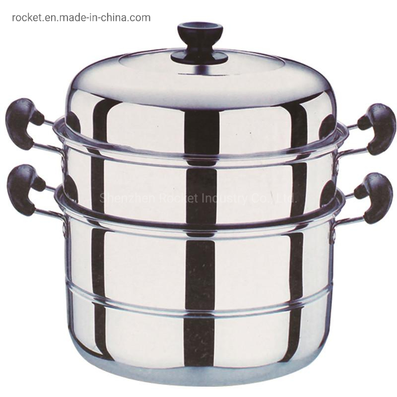 Кастрюля-пароварка из нержавеющей стали, 2 уровня